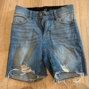 New York & Company Curvy Sculpting Shorts - Blue and Black